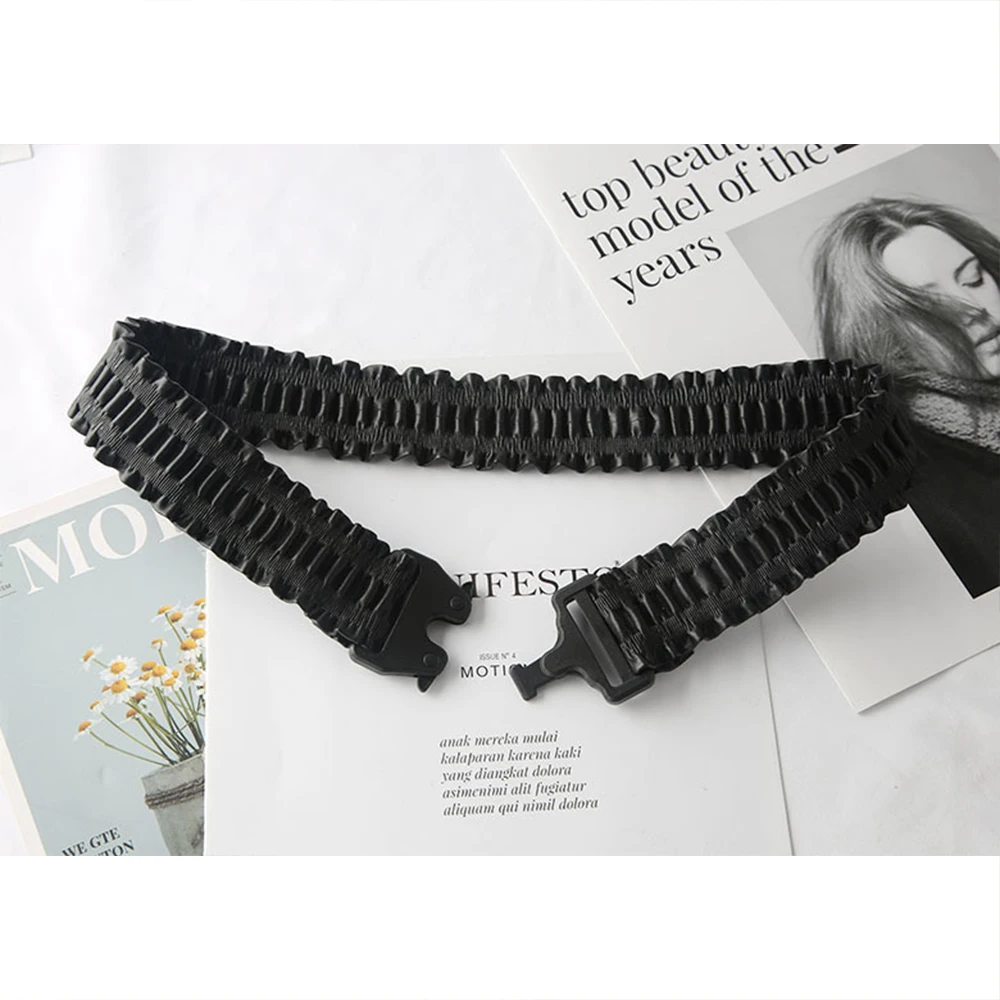 

Women's Dress Coat Dress Adornment Belt Fashionable Plastic Buckle Elastic Waist Seal Black Thin Belt SCB0310