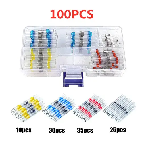 50-1000Pcs Solder Seal Wire Connectors Heat Shrink Solder Butt Insulated Connectors Solder Connector Kit Automotive Marine - Image 12