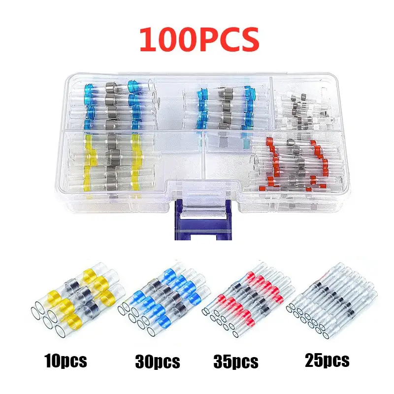 50-1000Pcs Solder Seal Wire Connectors Heat Shrink Solder Butt Insulated Connectors Solder Connector Kit Automotive Marine - Image 12