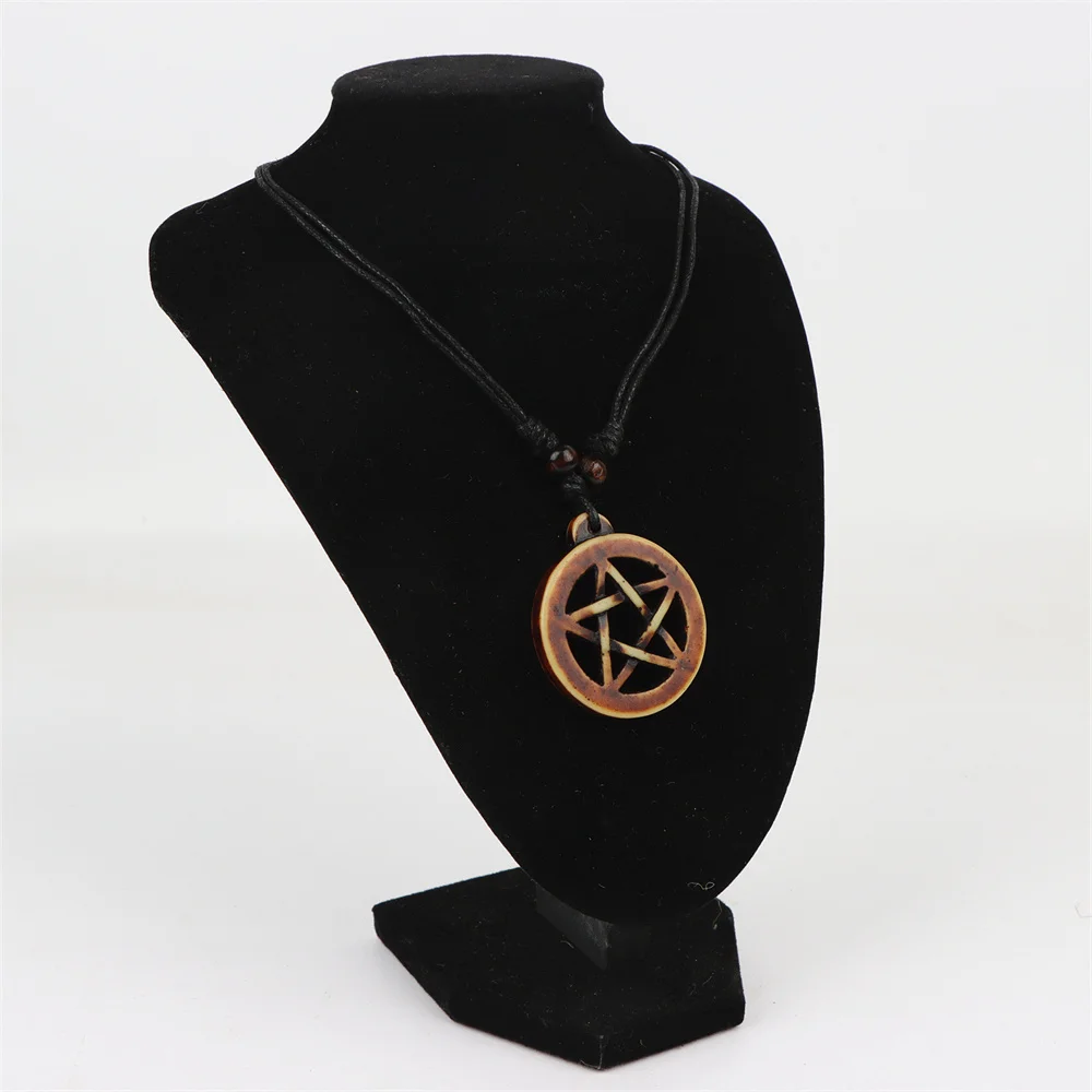 20 Teile/los Vintage Punk Stil Holz Halskette Eule Schildkröte Männer Frauen Perlen Anhänger Choker Pullover Kleid Hals Schmuck Zubehör – Detail 18