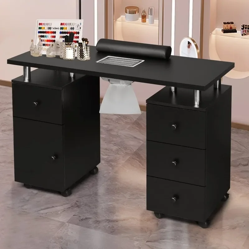 

Manicure Table Nail Desk, Nail Table Station w/Electric Dust Collector, Nail Makeup