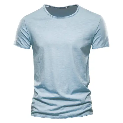 100% Cotton Men T-shirt Casual Soft Fitness Summer Thin T-shirts Men's Home Clothes O-Neck Short Sleeve Soild T Shirt for Men - Image 11