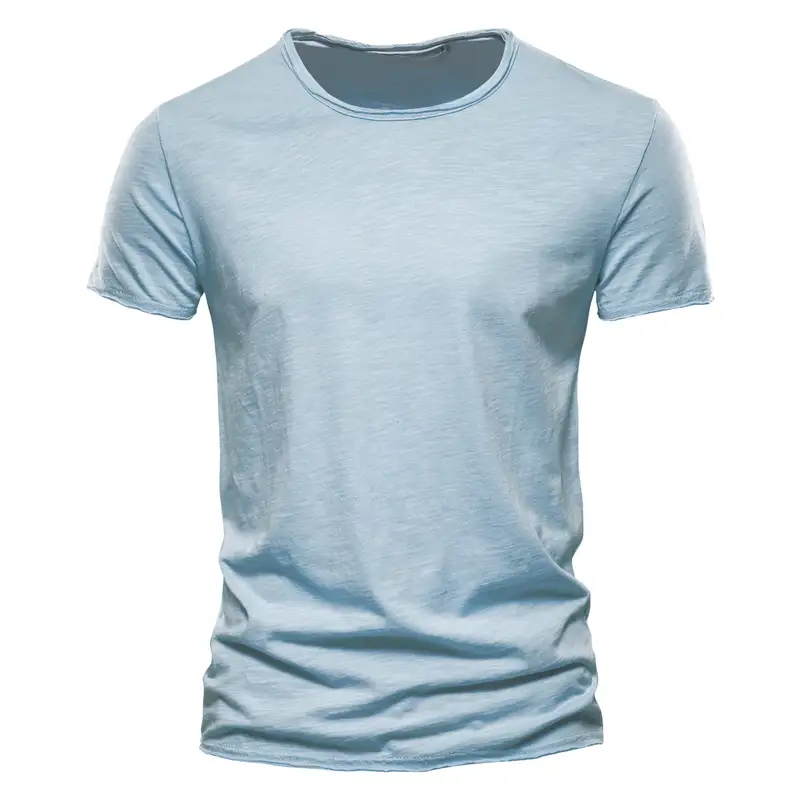 100% Cotton Men T-shirt Casual Soft Fitness Summer Thin T-shirts Men's Home Clothes O-Neck Short Sleeve Soild T Shirt for Men - Image 11