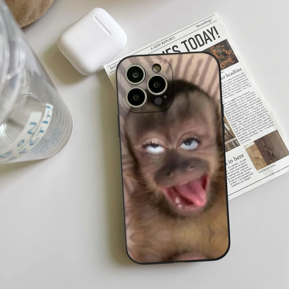 Whimsical Monkey Shockproof Silicone Phone Case - Cute Animal Design