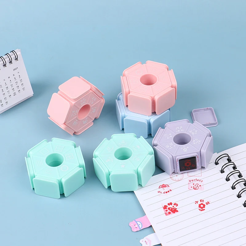 Self Ink Stamps Six-Side Seal Stamp Kids Educational Stamper Early Education Teachers' Teaching Children's Pinyin Revised
