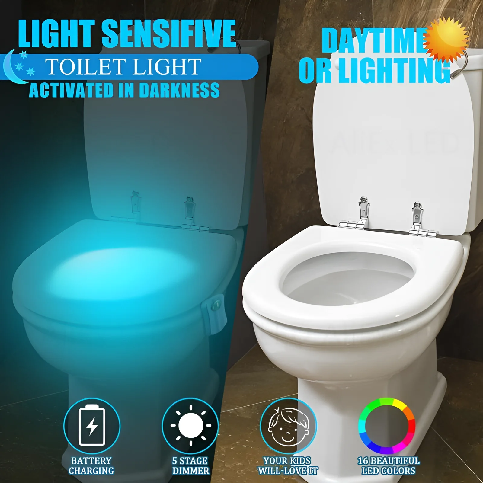Night Light Motion Sensor Night Light LED Night Light Motion Sensor LED Light Motion Sensor Light Motion Sensor Lamp LED Motion Sensor Light LED Night Lamp 16Colors Smart PIR Motion Sensor Toilet Seat Night Light Waterproof Backlight For Toilet Bowl LED Luminaria Lamp WC Light