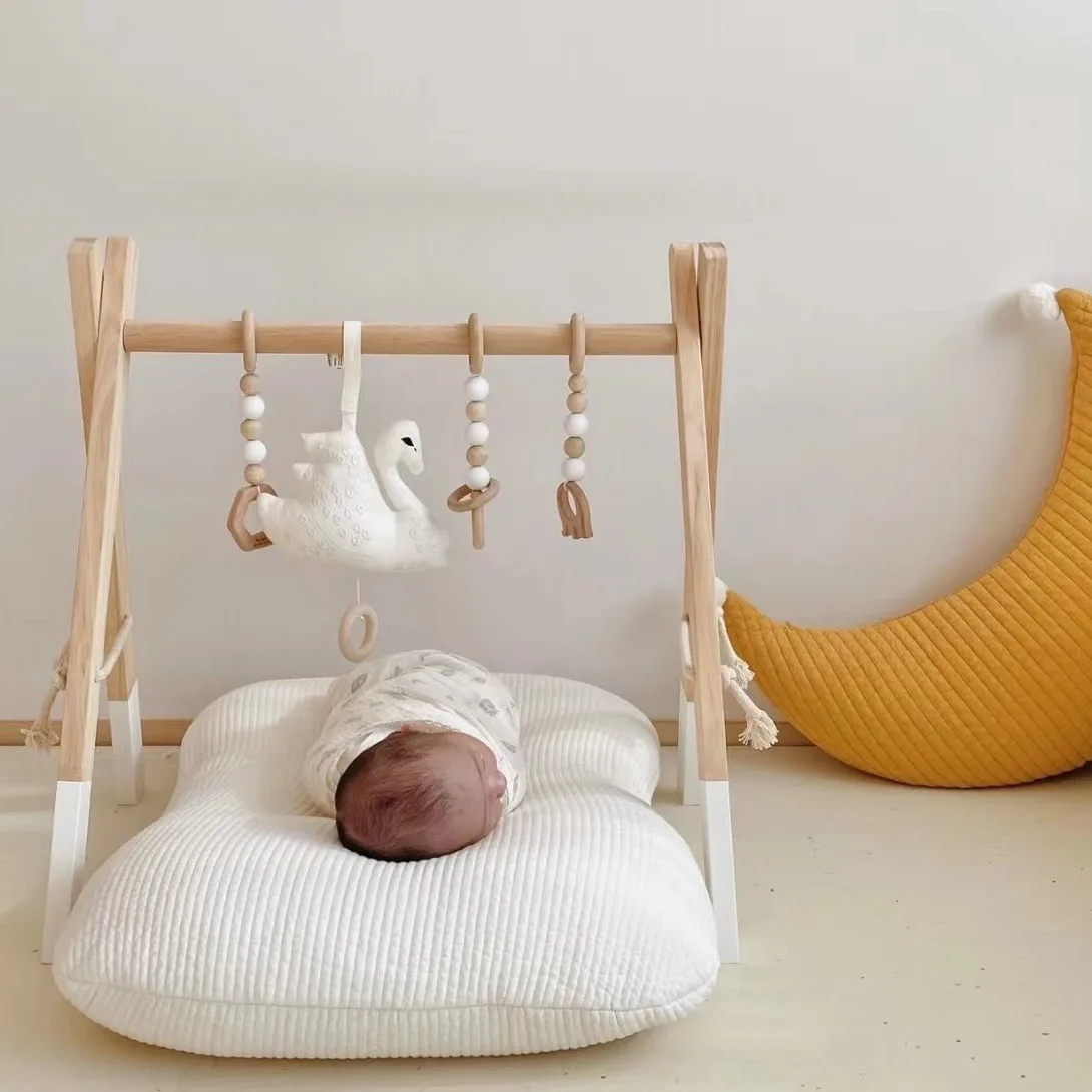  수유 베개 달 모양 순면  베개 쿠션  지지 보조 수면 수유  진정 베개