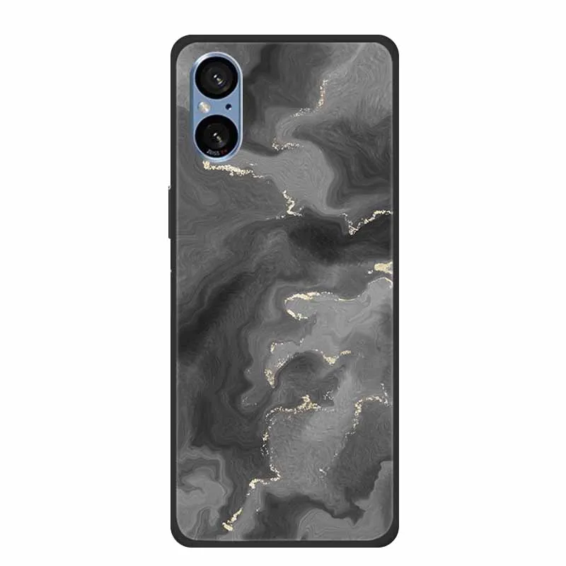 Elegant Marble Shockproof Soft Silicone TPU Back Cover for Sony Xperia 5V - Premium Phone Protection Case