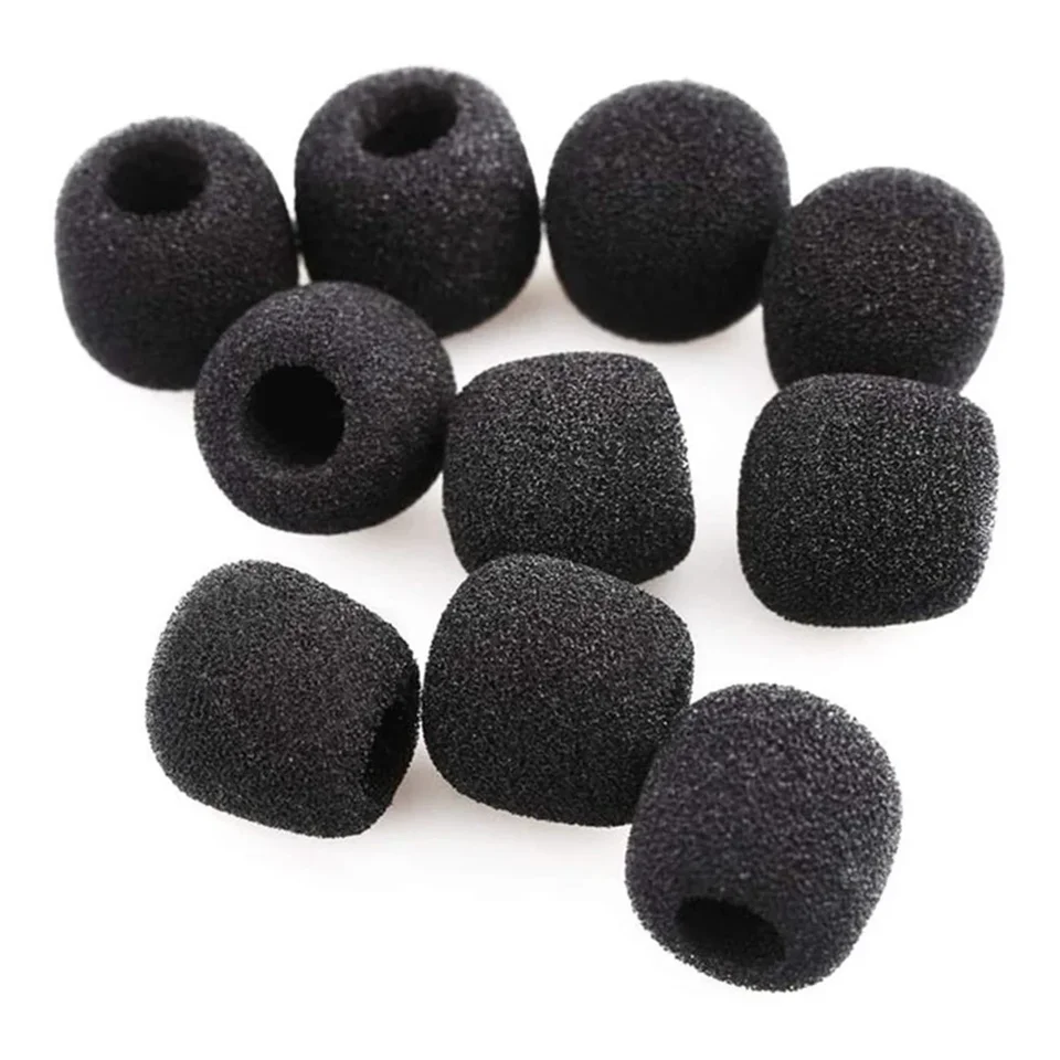 10Pcs Foam Mini Microphone Covers Mic Protector Replacement Covers Headset Windshield Sponge Covers Microphone Cover for Mic