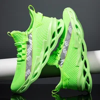Sneakers Men Women 2022 Hot New Stretch Fabric Breathable Running Sport Shoes Trend Light Soft Hole Sole Comfortable White Shoes