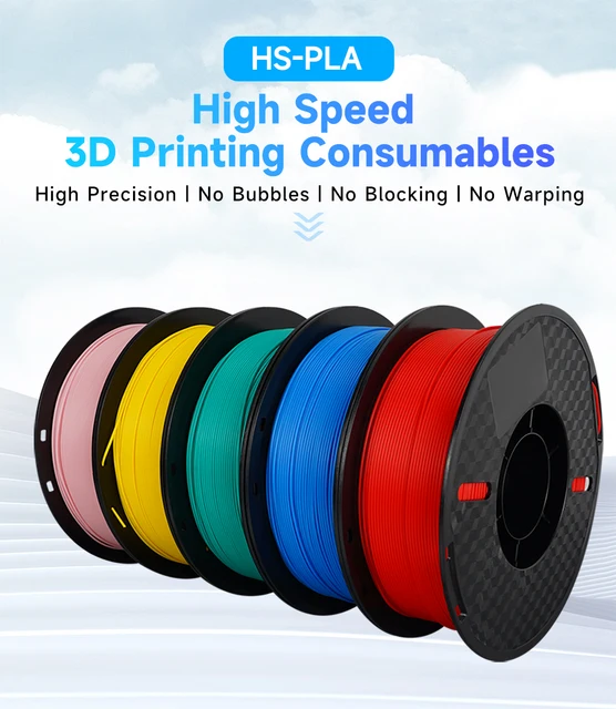 Kingroon-Filament haute vitesse pour imprimante 3D, durcissement rapide,  plastique, 1.75mm, 1kg, HS PLA, FLSUN V400 Bambu lab P1P Lab X1 KP3SPRO V2  - AliExpress
