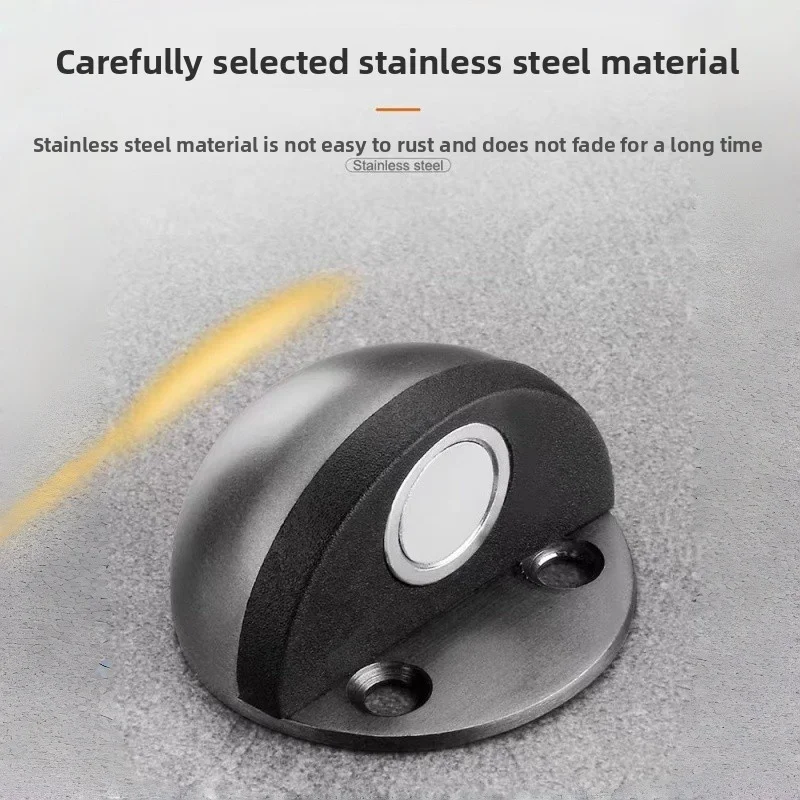 ตัวกันกระแทกประตูสแตนเลสแบบยางติดพื้น ไม่ต้องเจาะ ติดตั้งง่าย ซ่อนได้ ไม่ต้องใช้ตะปู 1