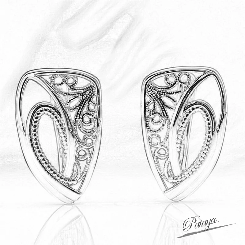 PATAYA New Creative Trend Earrings 585 Rose Gold Color Unique Earrings For Women Geometric Vintage Fine Fashion Jewelry Earrings