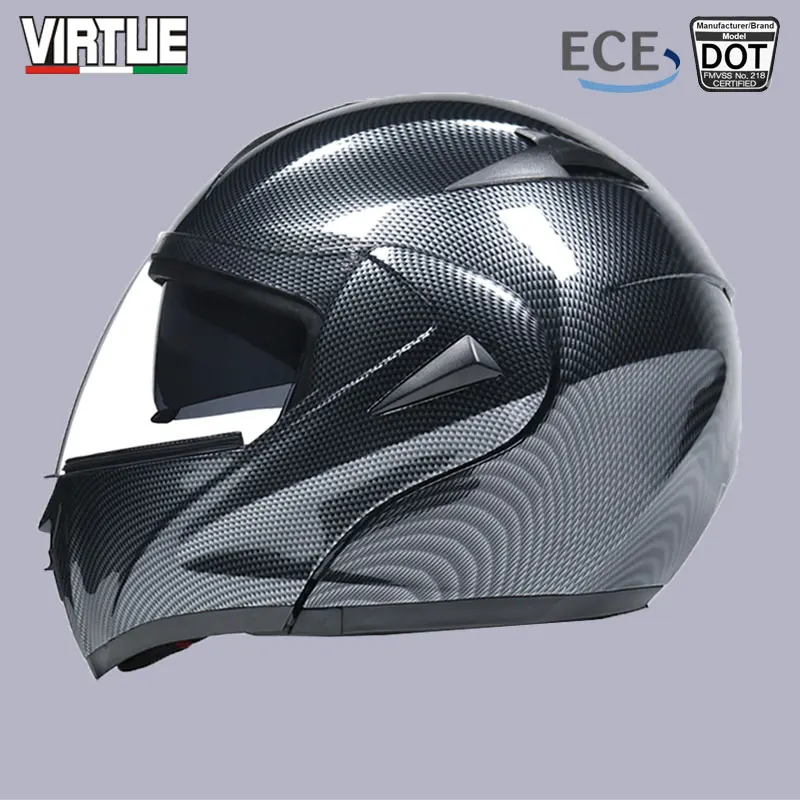 

VIRTUE Helmets for Motorcycles Bluetooth Full Face Flip Up Dual Visors Modular DOT Approved Cascos Para Motos