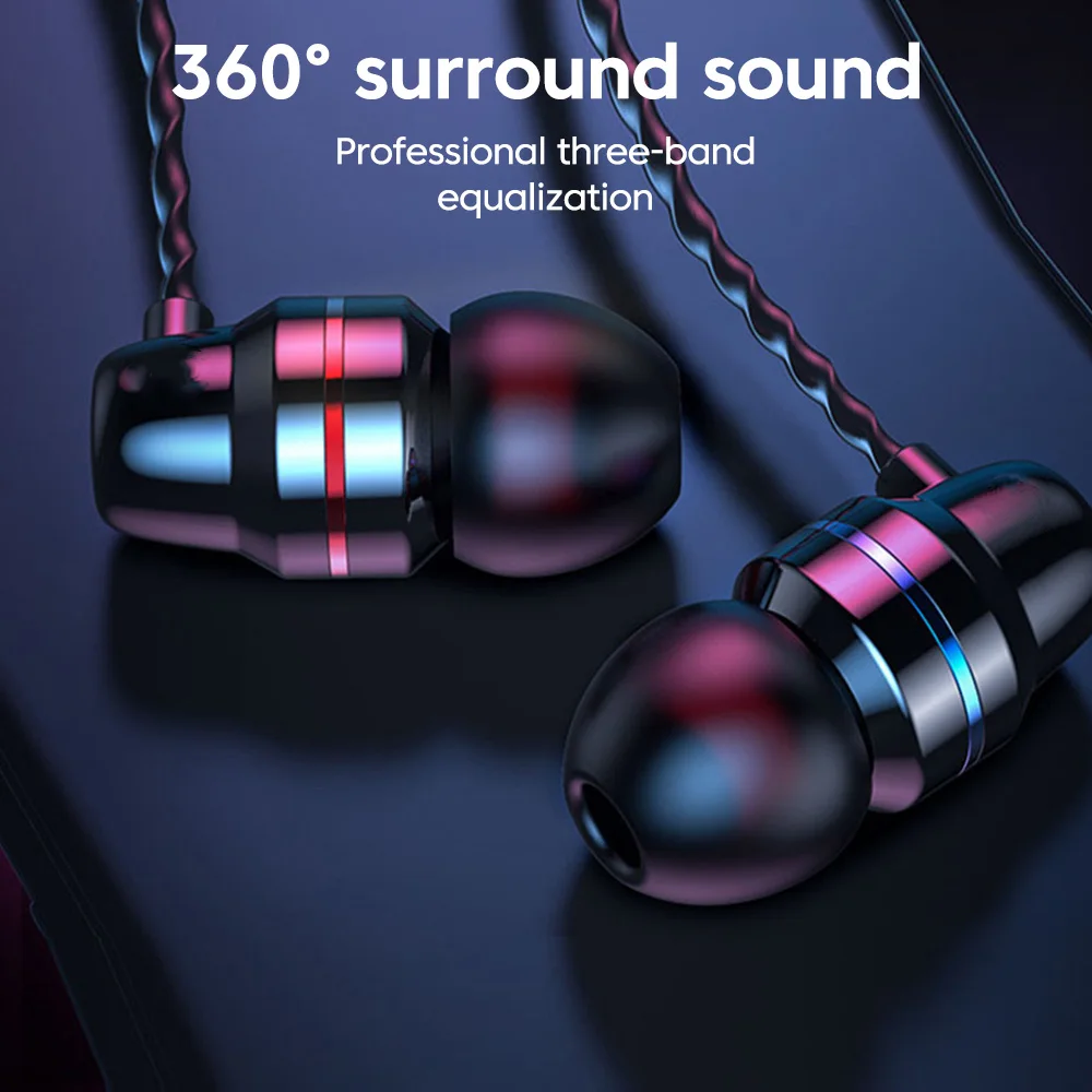 HiFi Spatial Sound Wired In-Ear Headphones with Microphone