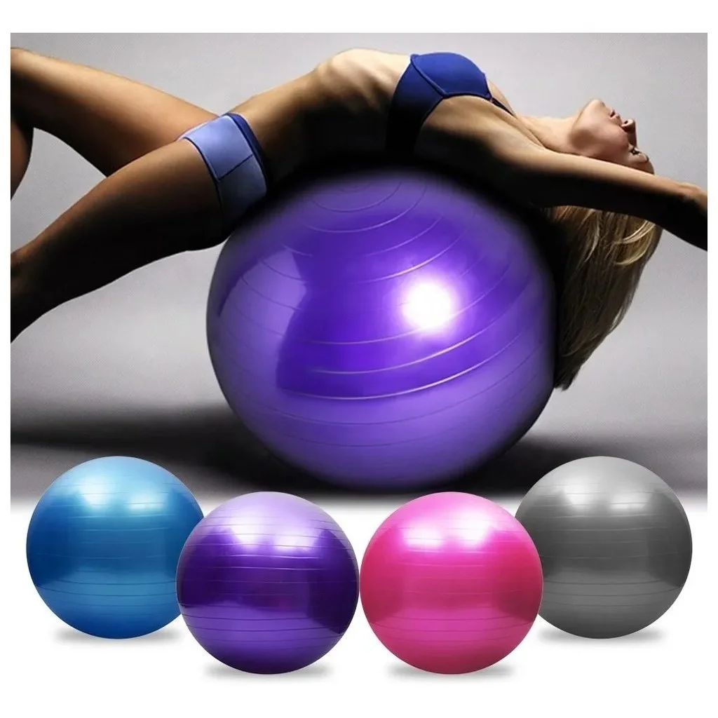 Bola de Pilates e Yoga Abdominal 55 ou 65 cm Fitness Profissional para Exercícios de Equilíbrio e Fortalecimento do Core
