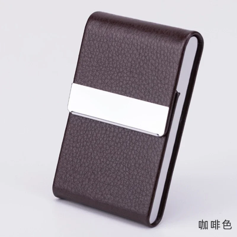 Elegant PU Leather Card and Cigarette Case with Magnetic Closure and Metal Accent