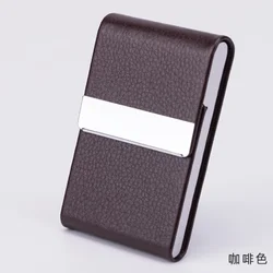 Elegant PU Leather Card and Cigarette Case with Magnetic Closure and Metal Accent (Coffee)