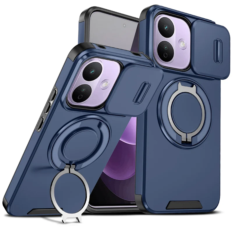 Shockproof Armor Case with Camera Lens Protection and Magnetic Car Mount Holder