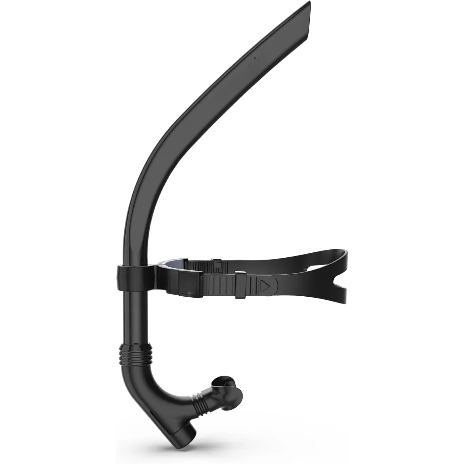 Front-Mounted Swim Snorkel with Silicone Mouthpiece