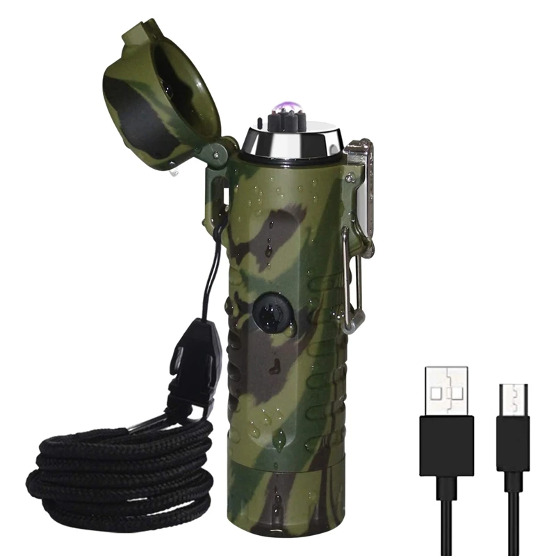 Promotion! Survive Electric Lighter Flashlight Waterproof Arc Portable Handheld For Outdoor Camping - 2 In 1 |