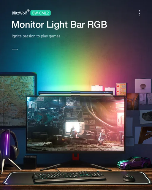 BlitzWolf-Lámpara LED de escritorio para el cuidado de los ojos, barra de  luz colgante con atenuación continua para pantalla de Monitor de ordenador  y PC, lámparas alimentadas por lectura - AliExpress