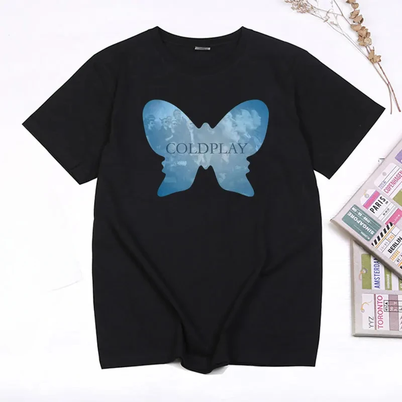 T-Shirt Retrò Street Pop Band T-Shirt Moda Uomo Coldplay T-Shirt Estiva A Maniche Corte Da Uomo Harajuku Top