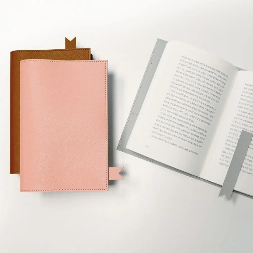 심플한 PU 가죽 책 커버 단색 북마크 없음 교체 가능 커버 노트북 가죽 커버 가정 사무실용