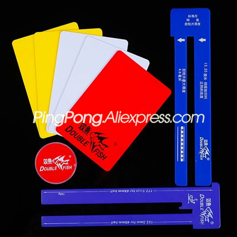 Double Fish Umpire Tools Set Official Table Tennis Games Ping Pong Measurer / Toss Pin / Yellow Card Umpire Tool Kit