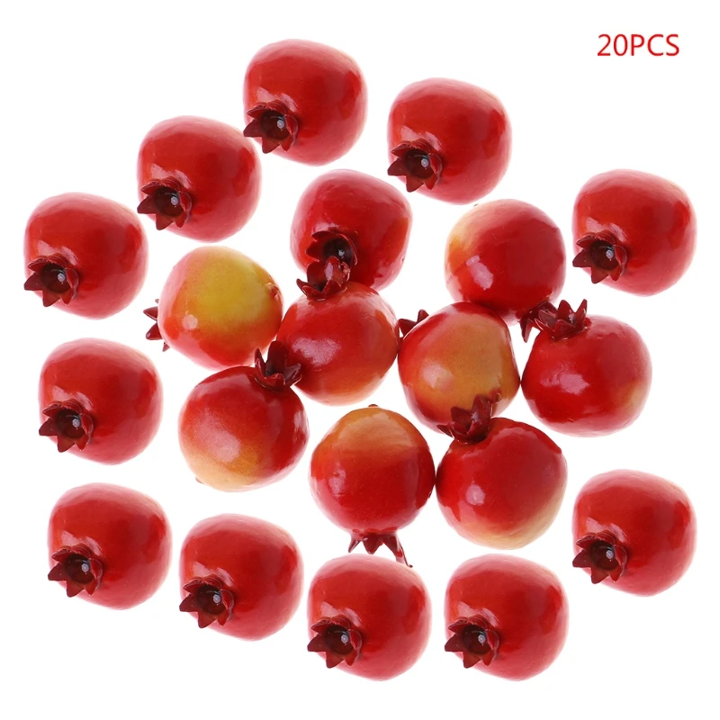 

20pcs Simulation Artificial Pomegranate Fake Fruit Home Party Decor Drop ship