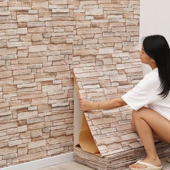 3D Brick Wall Stickers – Waterproof Self-Adhesive DIY Wallpaper 1