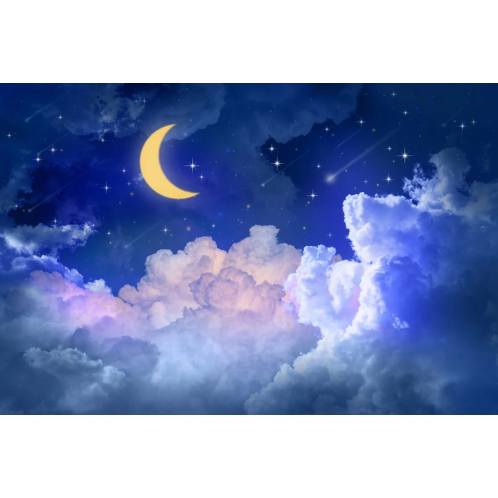 Starry Night Winter Forest Photography Backdrop - Christmas Party Decor & Child Portrait Photo Prop