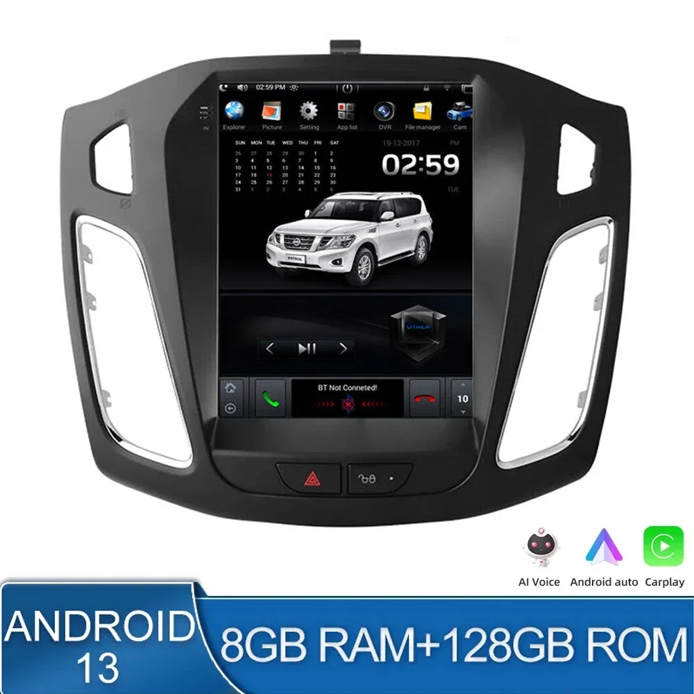 

Автомагнитола 2DIN на Android 13,0 для Ford Focus 3 Mk3 2011 2012 2013 -2019, автомагнитола 2DIN для Carplay, стерео, gps-навигация, dvd, стиль Тесла
