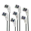 For Sand Wedges Headcovers Golf Iron Club Head Cover Big Number Long Neck Black/White Pu Leather 48 50 52 54 56 58 60 Degree 5