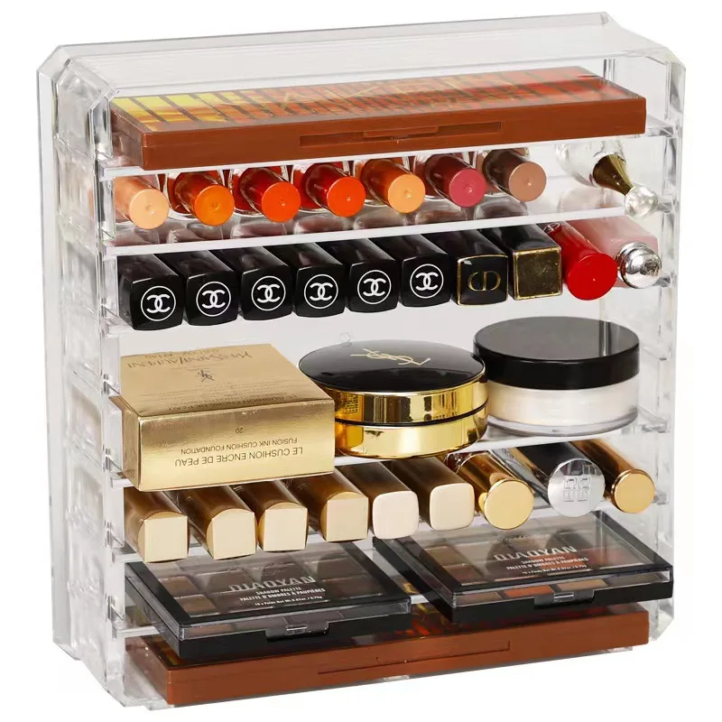 Large Capacity Makeup Organizer: Fits Eyeshadow Palette, Lipsticks, Powders, Blushes and Skincare Products in Clear Acrylic Box 5