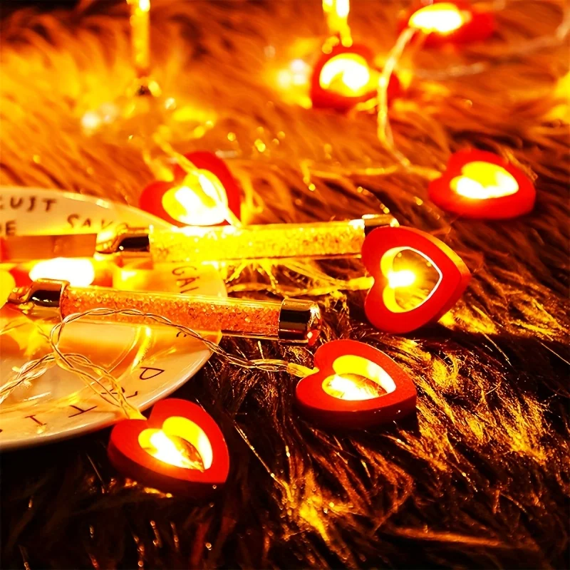 10 LED Liebe Herz Lichterketten Valentinstag Dekoration Girlande Led Lichterkette Hochzeit Geburtstag Party Decor Liefert Requisiten – Detail 8