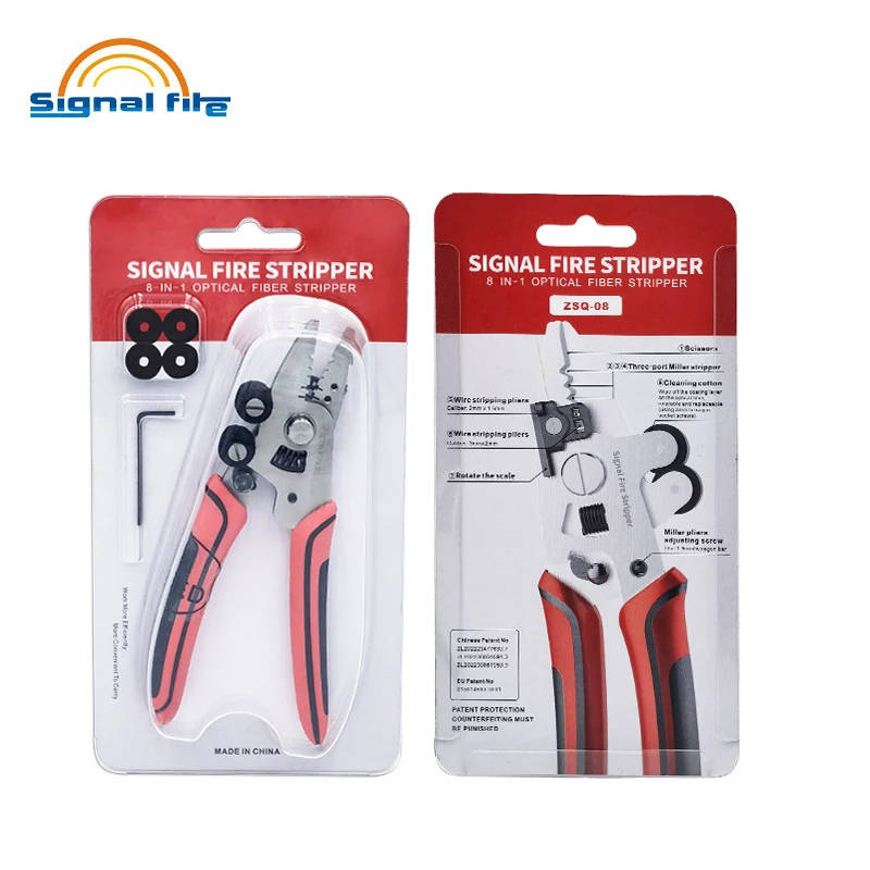 

Signal Fire New 8 in 1 Optical Fiber Stripper Optic Fiber Miller Stripper Scissors Wire Stripping Pliers ZSQ-08