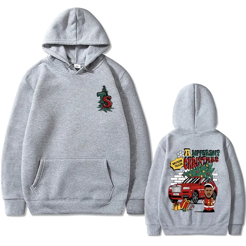 Rapper Bryson Tiller A Different Christmas Graphic Hoodie Men Women Hip Hop Fashion Oversized Sweatshirt Male Funny Meme Hoodies