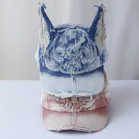 NEW Designer y2k wasteland style personalized cowboy perforated baseball cap women's three-dimensional ears street duckbill cap 1