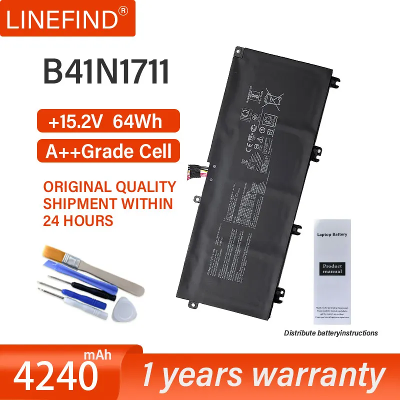 B41N1711 Аккумулятор для ноутбука ASUS Strix GL703VD GL703VM GL503VD GL503VM FX503V FX705DT FX705DD FX705DU FX705DY 64WH