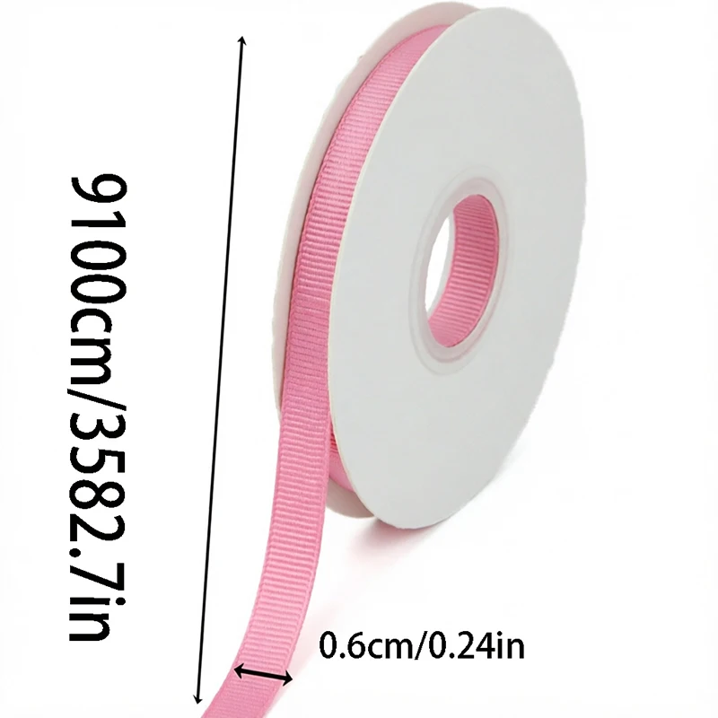 Wholesale 1/4 Inch Grosgrain Ribbon – 100 Yards for Gift Wrapping and Holiday Decorations
