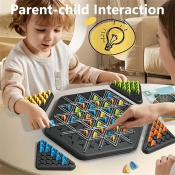 AIUAZA Giochi di scacchi triangolari, Giochi da tavolo triangolari, Giochi con elastico triangolare Giochi interattivi genitore-figlio, Giochi per famiglie 1