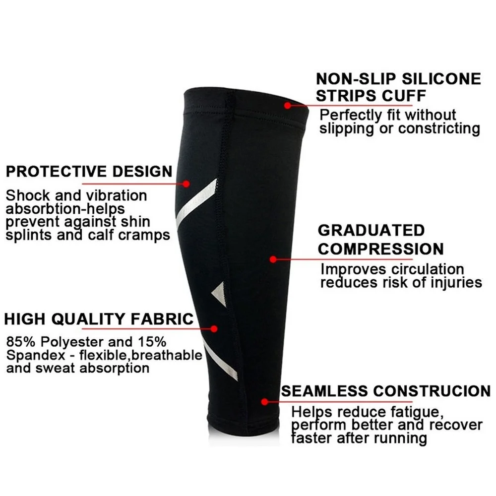 Sports Shin Guard Calf Compression Sleeves Leg Shin Compression Sleeves for Runners Cyclist Splint Blood Circulation 1Piece