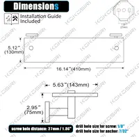 Kokosiri Wall Shelves Floating Shelf 16'' Stainless Steel Bathroom Hardware Tempered Glass Small Hanging Rack For Storage/Room 2