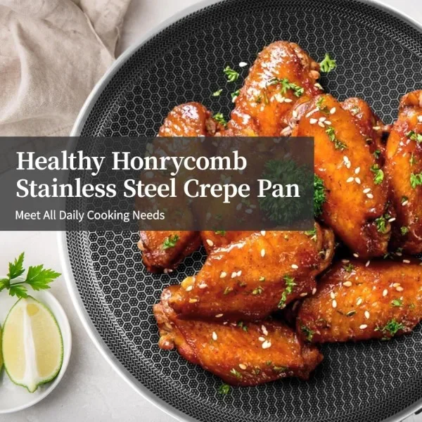 Stainless Steel Crepe Pan - 11inch Nonstick Crepe Pan, Stainless Steel Honeycomb Coating Pancake Pan 6