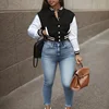 Spring and Autumn European and N Women's Color Matching Jacket Single-breasted Lettered Baseball Jacket Jacket 1