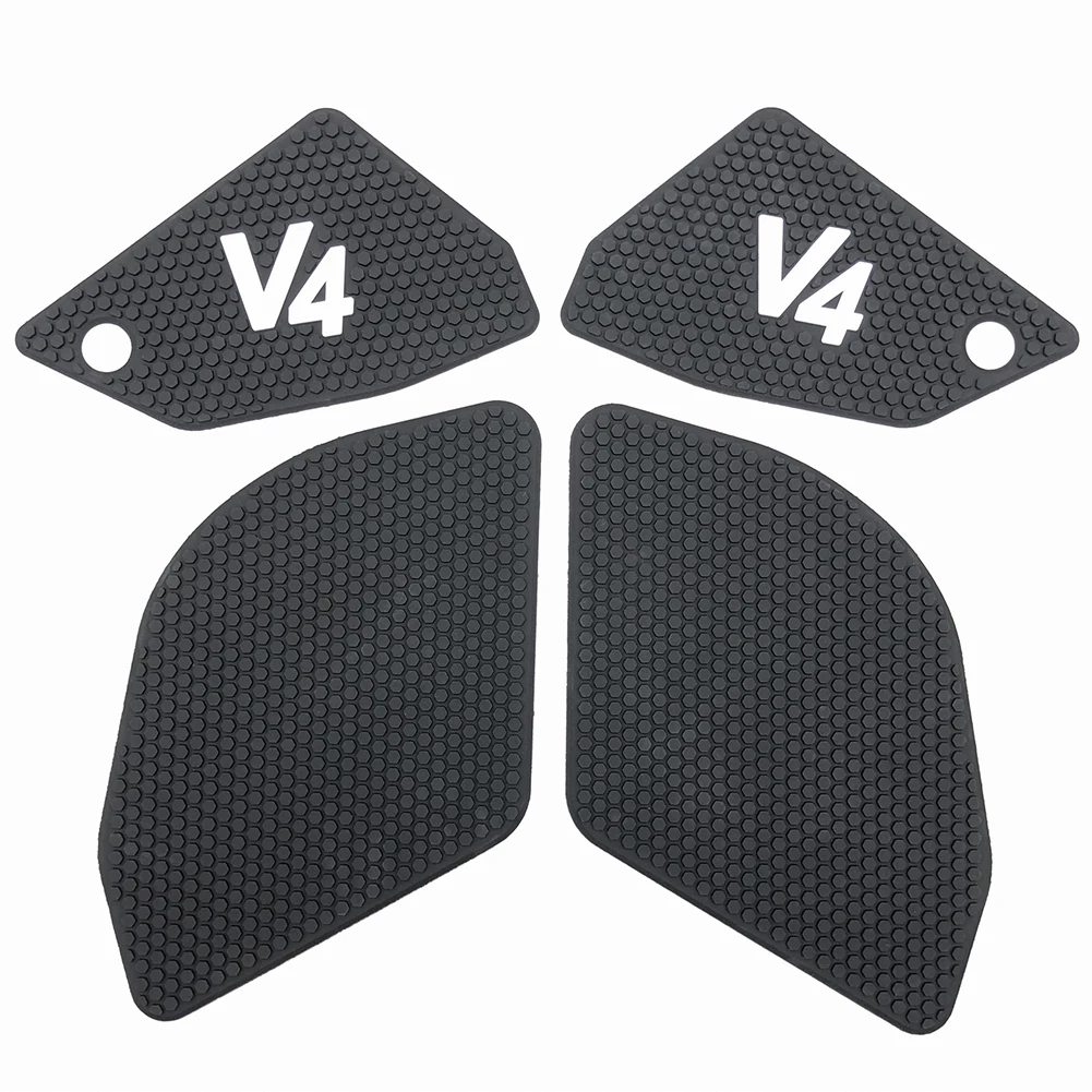 4pcs Motorcycle Fuel Tank Knee Pad Heat Insulation Anti-slip Sticker Compatible For Panigale V4 1100