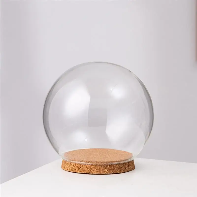 5Pcs Clear Glass Dome With Cork Preserved Flower Cover Immortal Flower Glass Hood Creative Cover Craft Desktop