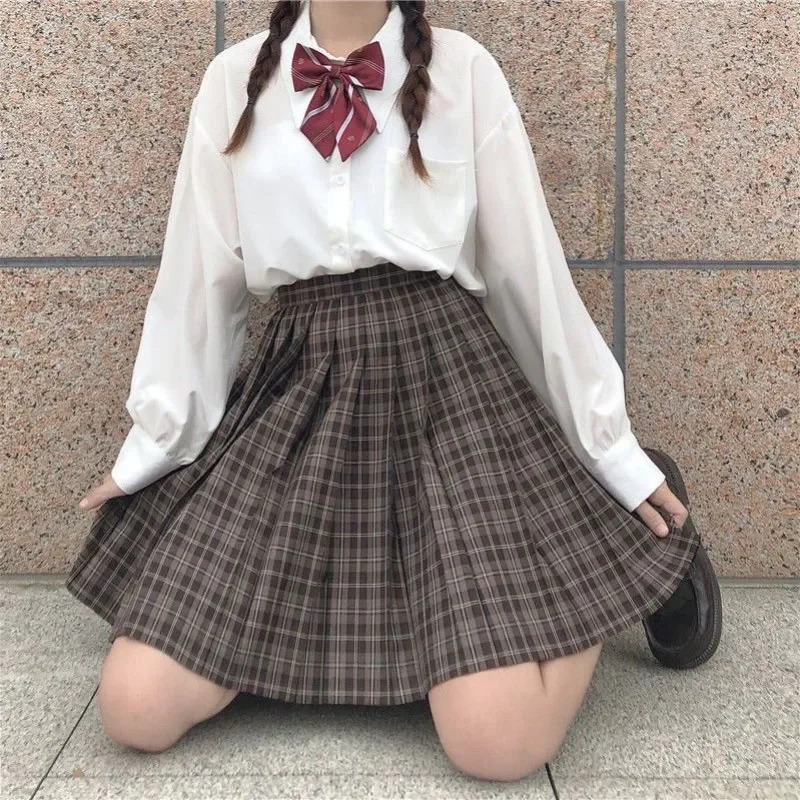 

Shirts for Women Japan Preppy Style Thin Stylish Schoolgirl JK Lovely Solid Sweet Ladies Blusas Casual Breathable Basic Lolita