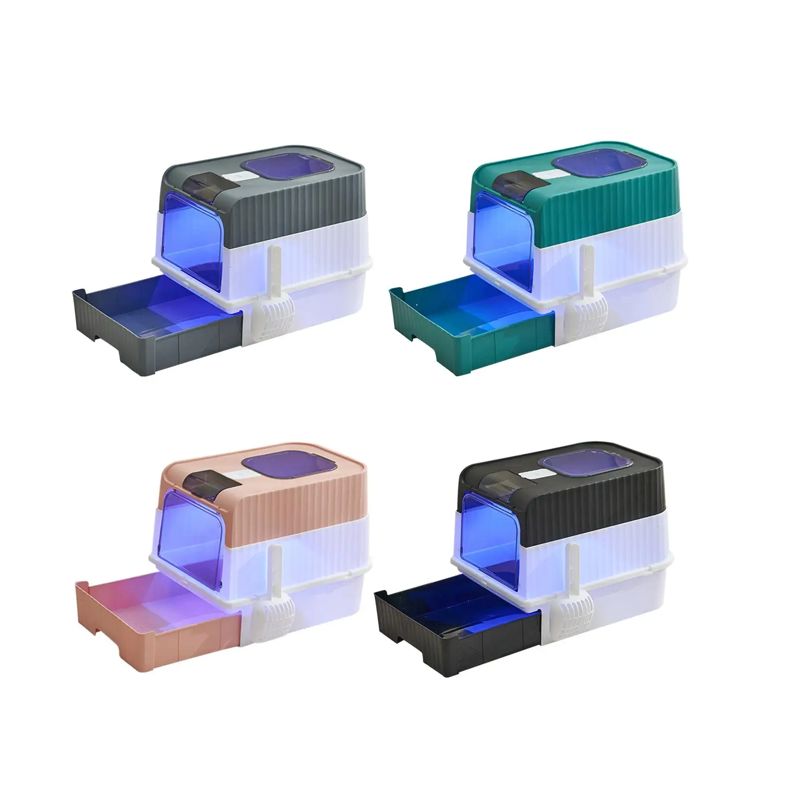 Fully Enclosed Cat Litter Box Kitty Litter Tray Hooded Cat Toilet with Lid for Medium Large Cats Indoor Cats Rabbit Small Pets Fully Enclosed Cat Litter Box Kitty Litter Tray Hooded Cat Toilet with Lid for Medium Large Cats Indoor Cats Rabbit Small Pets